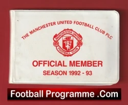 Manchester United Man Utd Season Ticket Book LMTB 1992 1993 Champions - football memorabilia