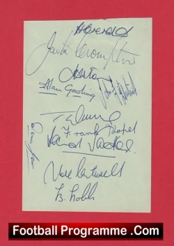 Manchester United Multi Autographed Signed Sheet Man Utd 1966 - football programme