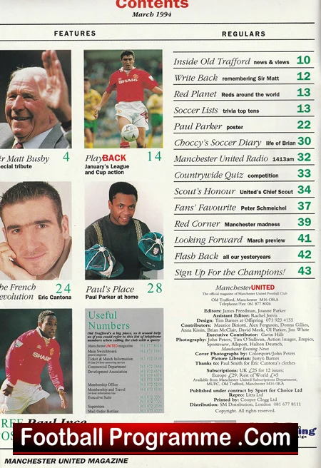 Manchester United Sir Matt Busby Farewell Souvenir Magazine 1994 - Image 3