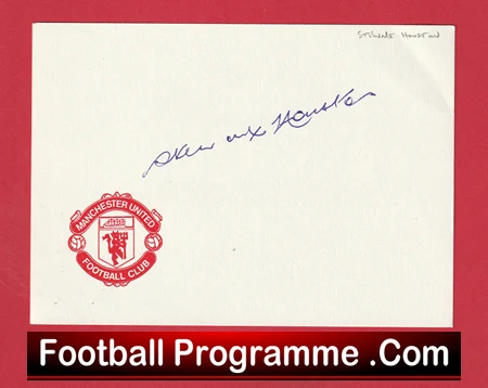Manchester United Stewart Houston Autograph Signed Sheet - Image 2