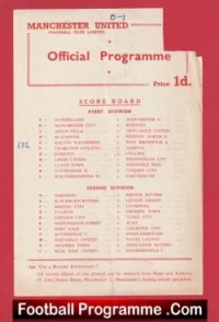 Manchester United v Blackpool 1956 – Reserves Busby Babes Bobby Charlton