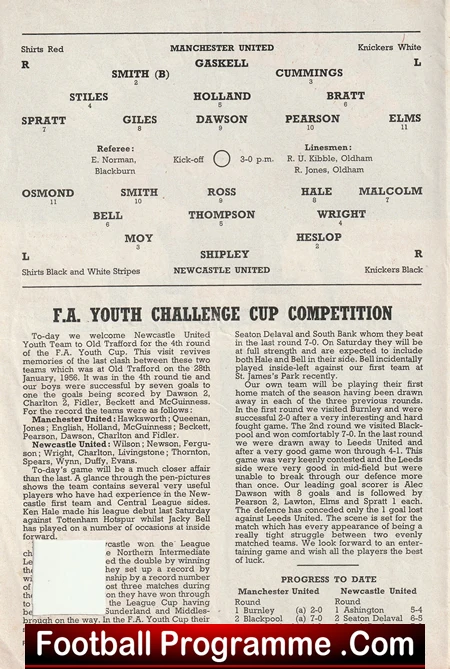 Manchester United v Newcastle United 1958 - Man Utd Youth Cup - Image 3