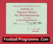 Manchester United v Swansea City 1983 – Players Room Ticket