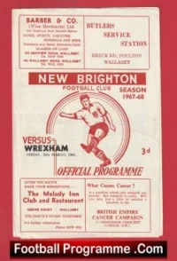New Brighton v Wrexham 1968 – Official Football Programme
