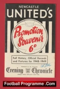 Newcastle United Promotion Souvenir Brochure Programme 1948 – 1949