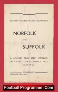 Norfolk v Suffolk 1949 – Southern Counites Amateur Yarmouth Signed