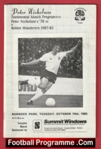 Peter Nicholson Testimonial Benefit Match Bolton + George Best