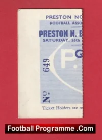 Preston North End v Manchester United 1966 – FA Cup Football Ticket