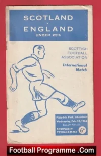 Scotland v England 1962 – Under 23 U23 Aberdeen