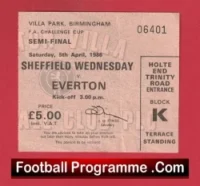 Sheffield Wednesday v Everton 1986 – FA Cup Semi Final Ticket