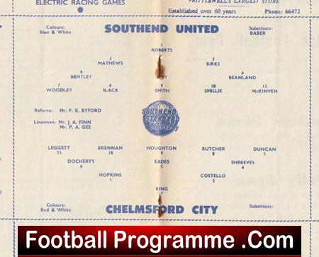Southend United v Chelmsford City 1967 - Essex Cup Final - Image 3