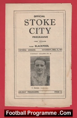 Stoke City v Blackpool 1947 - 1940s - football programme