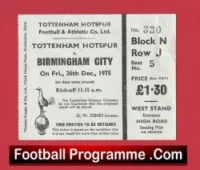 Tottenham Hotspur v Birmingham City 1975 – Football Ticket
