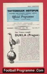 Tottenham Hotspur v Dukla 1962 – Prague Football Team