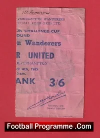Wolves v Manchester United 1965 – 1960’s FA Cup Match Ticket