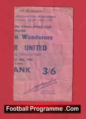Wolves v Manchester United 1965 – 1960’s FA Cup Match Ticket