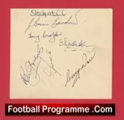 Stockport County + Heywood Football Club Multi Autographed Signed Sheet 1960s