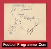 Stockport County + Heywood Football Club Multi Autographed Signed Sheet 1960s