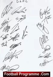  Dunfermline Athletic Football Club Multi Autographed Signed Sheet Football Programme .COM Football Programmes Memorabilia