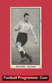  Fulham Bedford Jezzard Autograph Signed Football Card 1950s Football Programme .COM Football Programmes Memorabilia