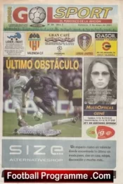  Valencia v Leeds United 2001 - Plus Match Ticket Football Programme .COM Football Programmes Memorabilia