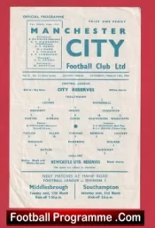  Manchester City v Newcastle United 1964 - Reserves Match Football Programme .COM Football Programmes Memorabilia