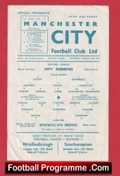  Manchester City v Newcastle United 1964 - Reserves Match Football Programme .COM Football Programmes Memorabilia