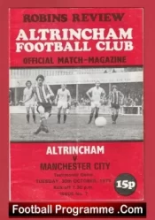  Altrincham v Manchester City 1979 - Testimonial Match Football Programme .COM Football Programmes Memorabilia