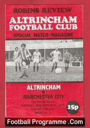  Altrincham v Manchester City 1979 - Testimonial Match Football Programme .COM Football Programmes Memorabilia