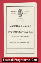  Corinthian Casuals v Walthamstow Avenue 1964 - 1960s Football Programme .COM Football Programmes Memorabilia