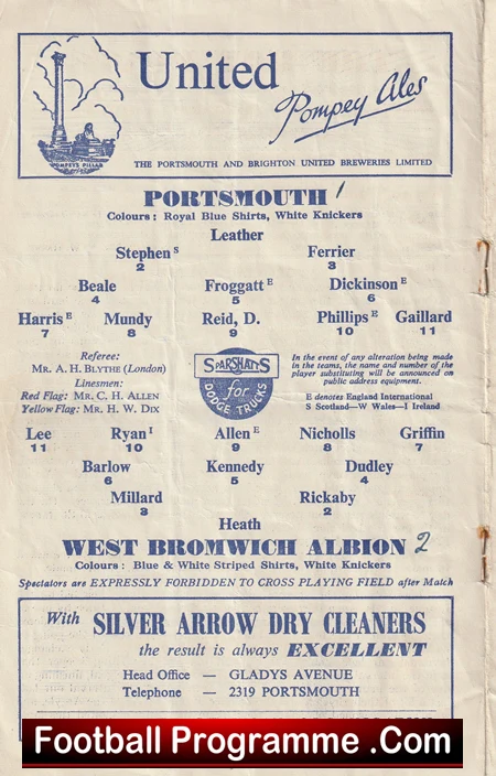 Portsmouth v WBA 1952 - Image 3