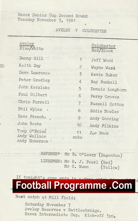 Aveley v Colchester 1981 - Image 3