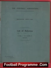 Football Association List Of Referees Book 1937 – 1938