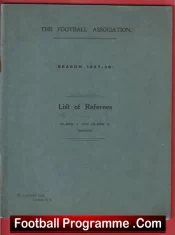 Football Association List Of Referees Book 1937 – 1938