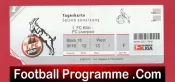 Koln v Liverpool 2002 – 2003 Football Ticket