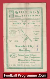Norwich City v Reading 1953