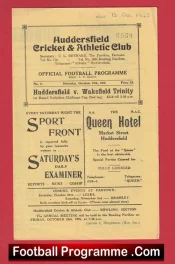  Huddersfield Rugby v Wakefield Trinity 1945 - 1940s Football Programme .COM Football Programmes Memorabilia