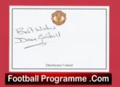 Manchester United Dave Gaskell Autograph Signed Crest Sheet