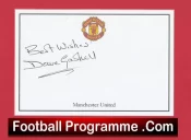 Manchester United Dave Gaskell Autograph Signed Crest Sheet