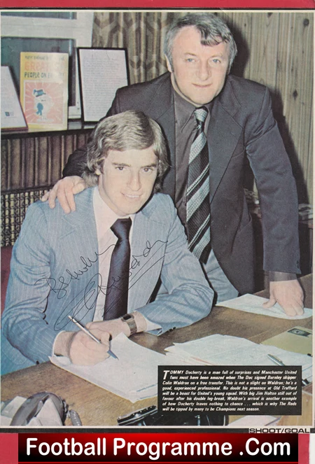 Manchester United Colin Waldron Autographed Signed Picture 1976 - Image 2