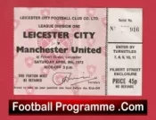 Leicester City v Manchester United 1972 – Football Ticket