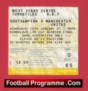Southampton v Manchester United 1991 – Ticket Quarter Final