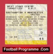Southampton v Manchester United 1991 – Ticket Quarter Final