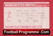 Manchester United v Oxford United 1989 – FA Cup Football Ticket