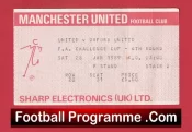 Manchester United v Oxford United 1989 – FA Cup Football Ticket