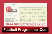 Manchester United v Dukla Prague 1983 – Match Ticket