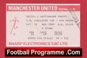 Manchester United v Nottingham Forest 1989 – Match Ticket