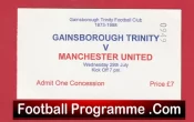 Gainsborough Trinity v Manchester United 1998 – Treble Season White Ticket