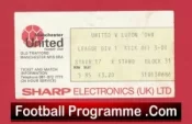 Manchester United v Luton Town 1983 – Football Ticket