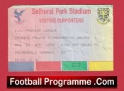 Crystal Palace v Manchester United 1993 – Ticket 1st Premier League Champions